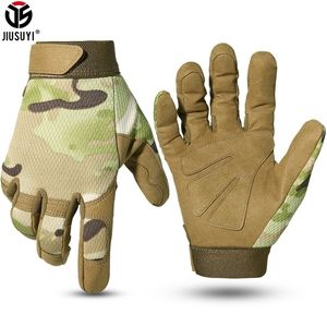 Cinq doigts gants Multicam tactique gants antidérapant armée militaire vélo Airsoft moto shoot paintball travail équipement camouflage doigt complet hommes femmes 220921