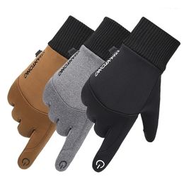 Cinq doigts gants Sports de plein air écran tactile hommes conduite moto Snowboard antidérapant Ski chaud polaire pour femmes 220921