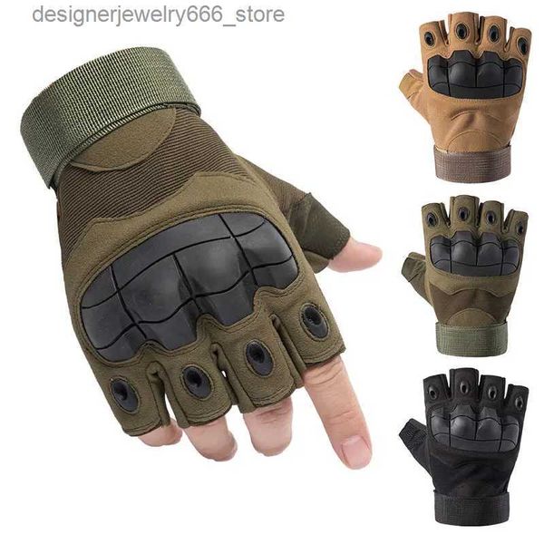 Cinq doigts gants gants tactiques en plein air écran tactile demi-doigt type militaire hommes gants de combat sport protection chasse cyclisme gants de travail Q231206