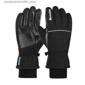 Handschoenen met vijf vingers Outdoor Winter Heren Dames Handschoen Waterdicht Winddicht Thermisch Fietsen Warm Fleece Handschoenen met touchscreen Skiën Sneeuwhandschoenen Q231206