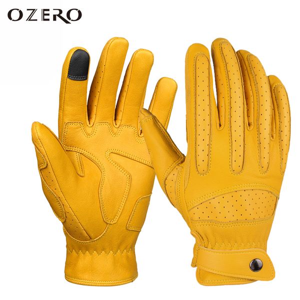 Five Fingers Gants OZERO Hommes Écran Tactile En Cuir Moto Gant Sport En Plein Air Plein Doigt Vélo De Montagne Vélo Guantes Moto 221110