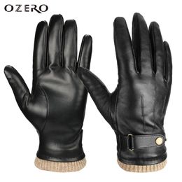 Vijf Vingers Handschoenen OZERO Heren Winterhandschoenen Nappaleer Warm Kasjmier Touchscreen Jurkhandschoen - Thermische geschenken voor vader of man 231007