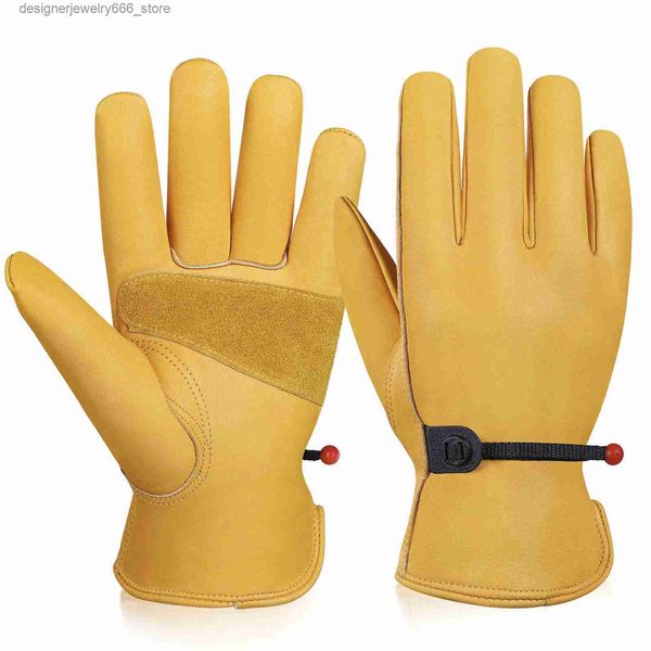 Guantes de cinco dedos OZERO Nuevos guantes de motocicleta de cuero de vaca genuinos Guantes de moto Pantalla táctil resistente al agua Antideslizante Moto Guantes Guantes Q231206