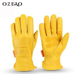 Handschoenen met vijf vingers OZERO Rijden Motorhandschoenen Fietsen Klimmen Fitness Sport Antislip Schapenvacht Leer Werk Tuinhandschoenen Ridderuitrusting 231031