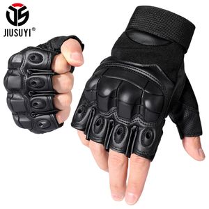 Cinq doigts gants en cuir PU tactique demi-doigt gants armée militaire Airsoft Combat tir chasse Paintball travail en plein air sans doigts hommes femmes 230426