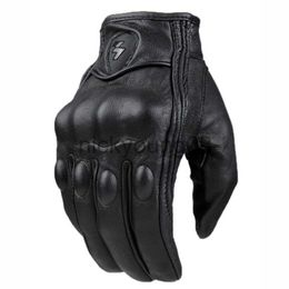 Cinq doigts gants rétro gants de moto en cuir véritable ventiler doux MBX / VTT / VTT gant motocross équipement de sport extrême vélo 211124 x0902