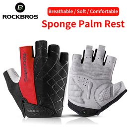 Vijf vingers handschoenen rockbros korte fiets ademende schokbestendige fiets MTB Road half vinger zomer sport fietsen 230823