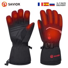 Cinco dedos Guantes Salvador Calor Batería Calentada Motocicleta Piel de cabra Cuero 3 Cambio Control de temperatura Impermeable Eléctrico 230823