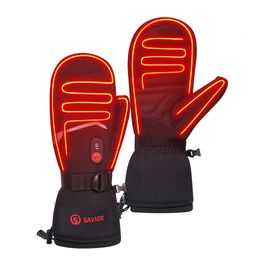 Handschoenen met vijf vingers SAVIOR HEAT Verwarmde winterhandschoenen voor heren Verwarmde wanten Oplaadbaar Elektrisch verwarmde handschoen Waterdicht Dames Skischeppen Sneeuw 230906