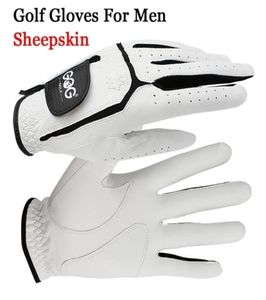 Gants à cinq doigts en peau de mouton en cuir véritable gants de golf professionnels pour hommes gants en lycra blanc et noir épaississement de la paume cadeau f5460349