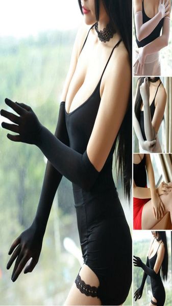 Cinq doigts gants transparents sans couture longs abordables luxe collants lisses bas noir blanc beige gris 9926427