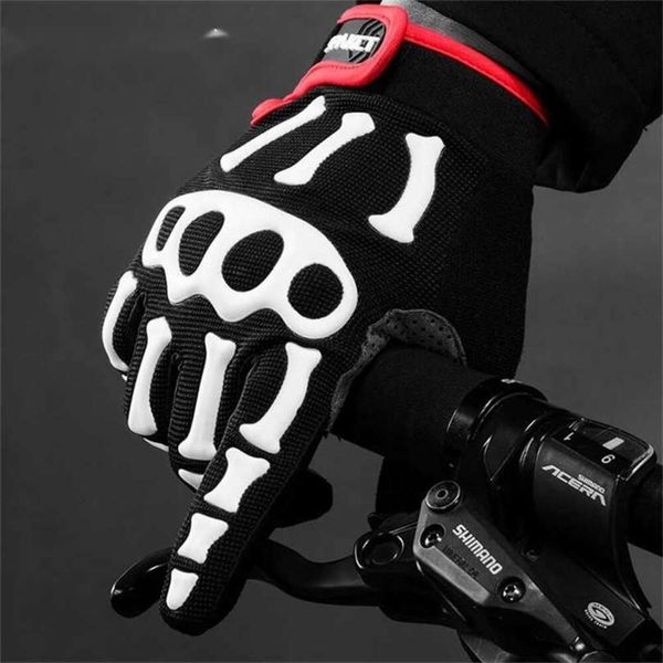 Cinq doigts gants SPAKCT vélo vélo long doigt complet cyclisme équitation course os cool gants doux équipement squelette 211124