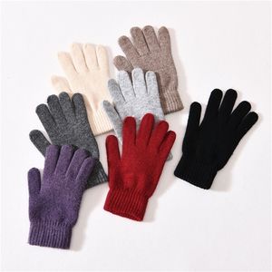 Cinq doigts gants sport élastique plein chaud épais cyclisme conduite mode femmes hiver cachemire tricoté en plein air 220927