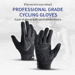 Vijf Vingers Handschoenen Lente Herfst MTB Fietsen Ademend Antislip Schokabsorberend Touchscreen Zwart Tactische Motorfiets Mannen 230928