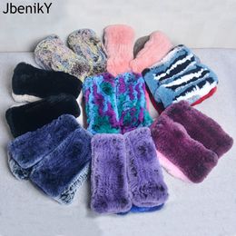 Cinq doigts gants Style hiver fille naturel réel Rex gants de fourrure de lapin bon élastique tricoté mitaines de fourrure de lapin dame réel Rex gants de fourrure de lapin 231123