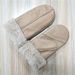 Cinq doigts gants Style hiver garder au chaud épaissir mitaines en cuir de mouton pour femmes dames et filles 230818