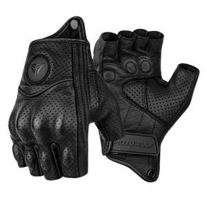 Gants à cinq doigts Gants de moto d'été sans doigts Accessoires Gants en cuir de chèvre demi-doigts Motocross Gant Moto Guantes Moto Verano 230821