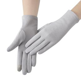 Cinq doigts gants crème solaire UV équitation anti-dérapant tactile gant soleil respirant mitaines Protection écran cyclisme femmes coton mince