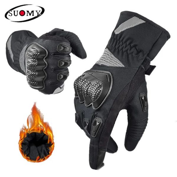 Gants à cinq doigts SUOMY 100% imperméable coupe-vent gants de Moto hommes femmes hiver chaud gants de Moto écran tactile Moto gants de Motocross 231215