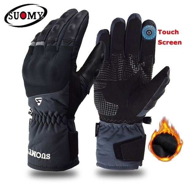 Gants à cinq doigts SUOMY Gants de moto d'hiver imperméables Moto Gants de motocross Coupe-vent Gant chaud Écran tactile Moto Guante Été 220921