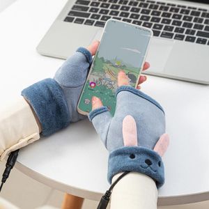 Guantes de cinco dedos térmicos USB recargables mujeres calefacción eléctrica pantalla táctil invierno