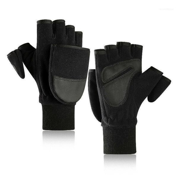 Cinq doigts gants à la mode hommes écran tactile décontracté géométrie sans doigts hiver automne mitaines chaudes 1