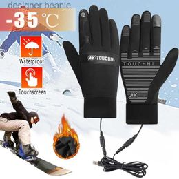 Vijf Vingers Handschoenen USB Verwarmd Gs Waterdicht Touchscreen Winter Snowboard Gs Waterbestendig Buiten Kamperen Skiën Motor Fiets GL231103
