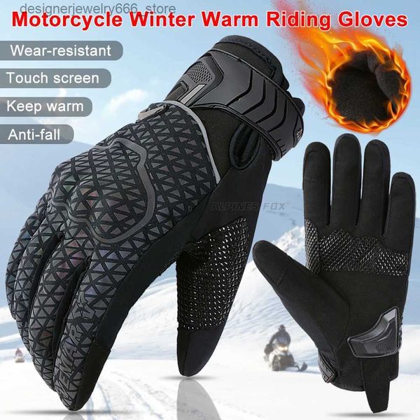 Cinco dedos Guantes VEMAR Invierno Guantes de motocicleta impermeables Hombres Mujeres Pantalla táctil Corta Mantener caliente antideslizante Protector Moto Montar Guantes Q231206