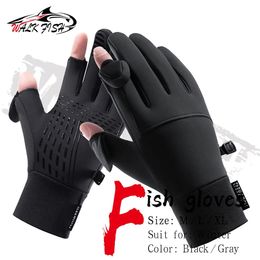 Gants à cinq doigts WALK FISH Gants de pêche d'hiver Gants d'hiver imperméables Coupe-vent Pograph Hommes Femmes Protection chaude Gants de pêche au poisson 231207