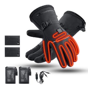 Guantes de cinco dedos Guantes recargables calentados a prueba de agua Guantes calentados eléctricos Guantes térmicos Invierno Cálido Esquí Snowboard Caza Pesca 231207