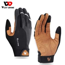 Cinq doigts Gants West Bike Sports Cyclisme Écran Tactile Hommes Femmes VTT Vélo Courir Fitness Gym Équitation Moto Vélo 231012