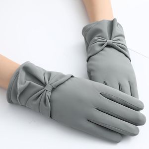 Guantes de cinco dedos para mujer, de invierno, a prueba de viento, impermeables, de felpa interna, 1 par de mitones cálidos, para mujer, con pantalla táctil, suaves y agradables a la piel para mujer