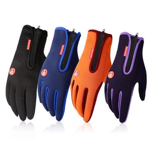 Cinco dedos Guantes Guantes de invierno para hombres Guantes impermeables a prueba de viento Guantes fríos Snowboard Montar en motocicleta Conducir Pantalla táctil cálida Guante con cremallera 230926