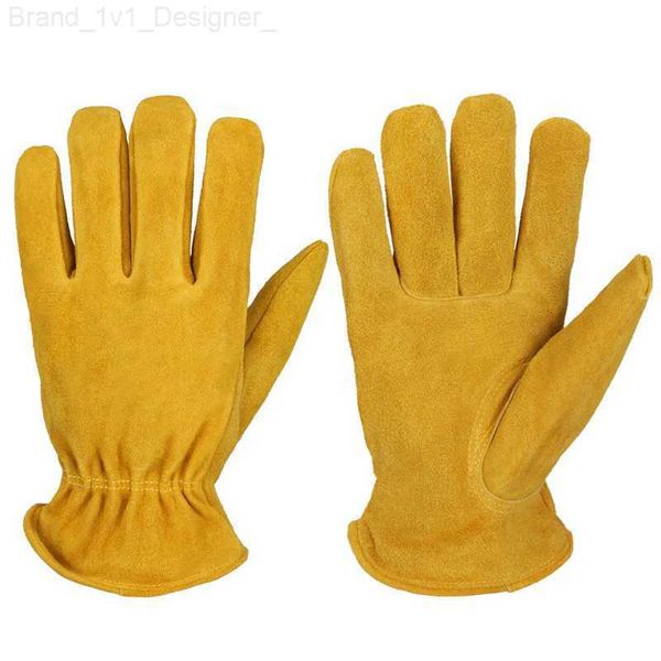 Guantes de cinco dedos Guantes de invierno Hombres Mujeres Cálido Polar térmico Guantes de cuero de vaca A prueba de viento Impermeable Esquí Nieve Snowboard Guantes NR267 L230804