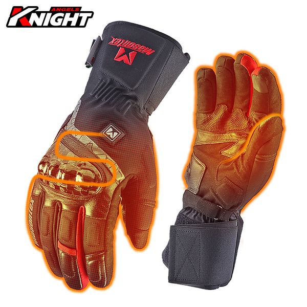 Gants à cinq doigts Gants chauffants d'hiver Gants chauffants imperméables en fibre de carbone pour moto Gants chauffants à écran tactile pour motoneige 230906