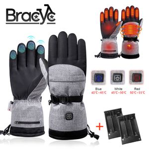 Cinq doigts gants hiver chauffage écran tactile coton chauffe-main électrique thermique imperméable snowboard cyclisme moto ski extérieur 230823