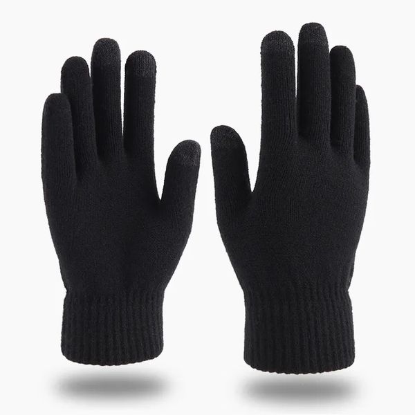 Cinq doigts gants hiver hommes gants tricotés écran tactile de haute qualité mâle mitaine épaissir chaud laine cachemire solide femmes gants d'affaires automne 231120