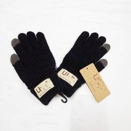 Cinq doigts gants hiver hommes tricoté écran tactile haute qualité mâle mitaine épaissir chaud laine solide affaires automne