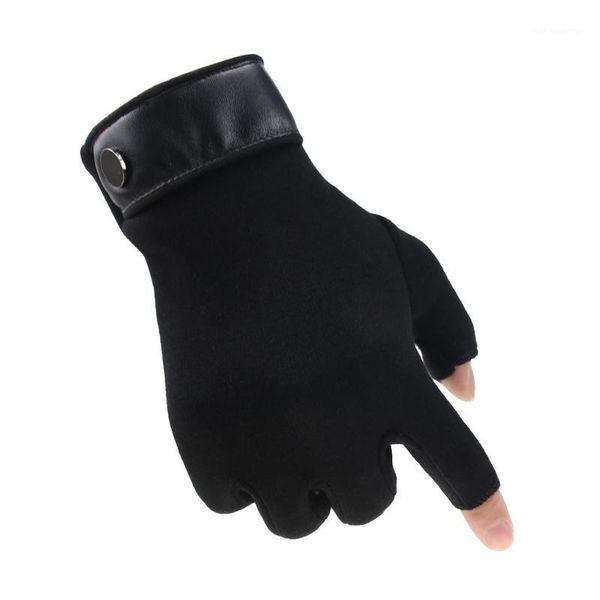 Cinco dedos Guantes Invierno Hombres Mitten 2 Expuesto Mantener caliente Pantalla táctil A prueba de viento Guantes delgados Conducción Antideslizante Pesca al aire libre Masculino