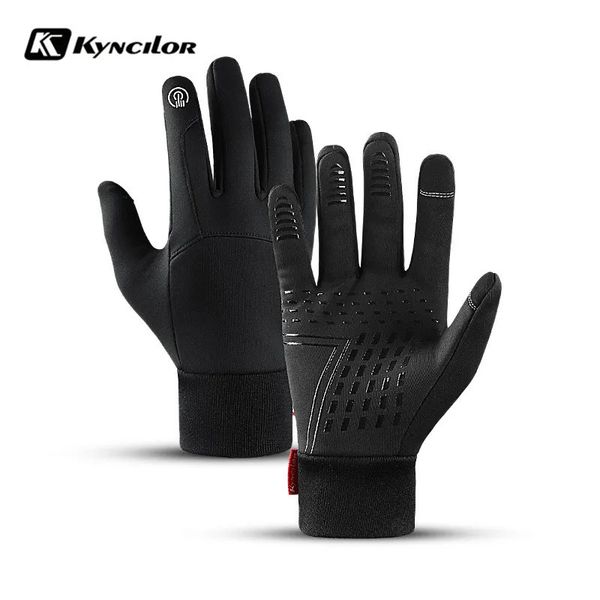 Cinq doigts gants hiver hommes femmes gants toucher froid imperméable moto cycle gants mâle sports de plein air chaud thermique polaire course gants de ski 231007