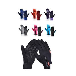 Vijf vingers handschoenen winterheren touchsn waterdichte winddichte ski￫n koude wanten dames warme mode buiten sport rits ritsje dr ot864