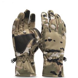 Vijf Vingers Handschoenen Wintertactiek Buiten Camouflage Jagen Warm Antislip Vissen Waterdicht Touchscreen Ski Camping 230921