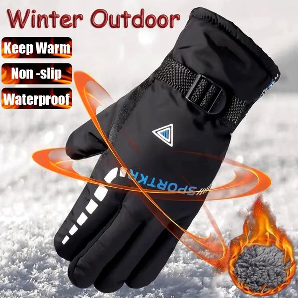 Cinq doigts gants hiver thermique pour hommes doigt complet gant sports de plein air cyclisme moto randonnée ski chaud imperméable anti-dérapant 231007