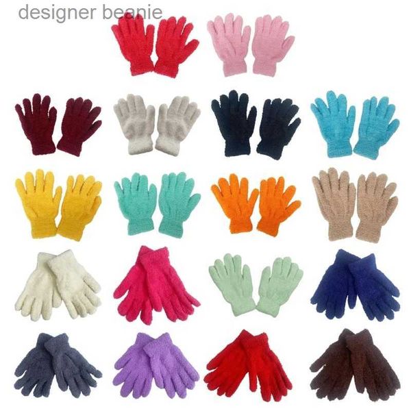 Cinco dedos Guantes Invierno Cálido Coral Terciopelo Gs Mujeres Dulce Sólido Puede Color Color Completo Mittens Chicas Espesar Al Aire Libre Elástico Esquí GsL231103