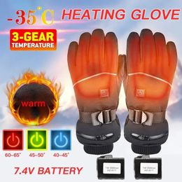 Cinq doigts gants gants de moto thermique chauffés chauds chauds chauds de ski à vélo de batterie rechargeable du vent