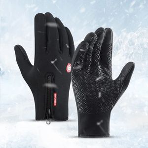 Vijf Vingers Handschoenen Winter Warm Touchscreen Fiets Voor Mannen Vrouwen Hardlopen Wandelen Buitensporten Waterdichte Fleece Fietskleding 231205