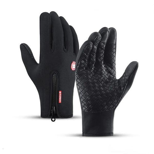 Cinq doigts gants hiver chaud écran tactile hommes sports pêche imperméable ski armée vélo snowboard skis dérapage fermeture éclair dames 231204