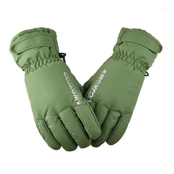 Guantes de cinco dedos para invierno, a prueba de viento, impermeables, para mujer, para motociclismo, esquí, gruesos, más terciopelo, estilo clásico, cálido, personalidad1