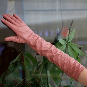 Cinq doigts gants femme gants en cuir véritable femme cosplay arrivées mitaines hiver chaud mode surlongueur personnalisé rose fête soirée gant 231115