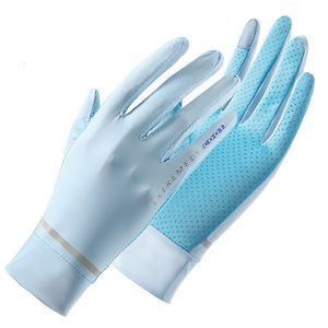 Five Fingers Gants Femmes Gants D'été Anti-UV Crème Solaire Glace Soie Gants Minces Maille Gants Respirants pour La Conduite Cyclisme Pêche Vélo Gants De Sport 230712